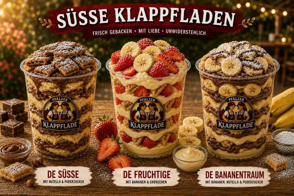 Süße Klappfladen: De Süße, De Fruchtige und De Bananentraum
